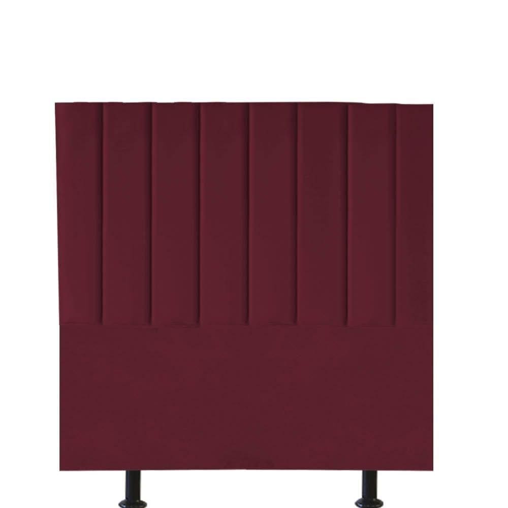 Cabeceira Estofada Carla 100cm Solteiro Para Cama Box Quarto Suede Bordô - Gat Magazine