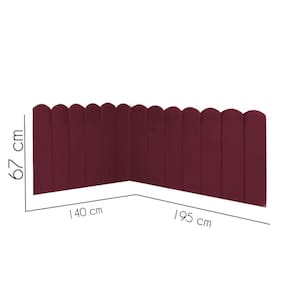 Cabeceira Painel Cama Casal Box Nuvem Suede Sandy 140 Cm :bordô