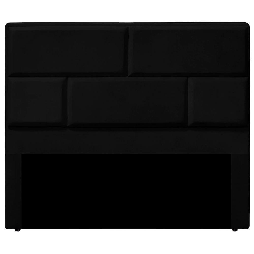 Cabeceira Casal Queen Estofada Para Cama Box Jade Veludo Preto