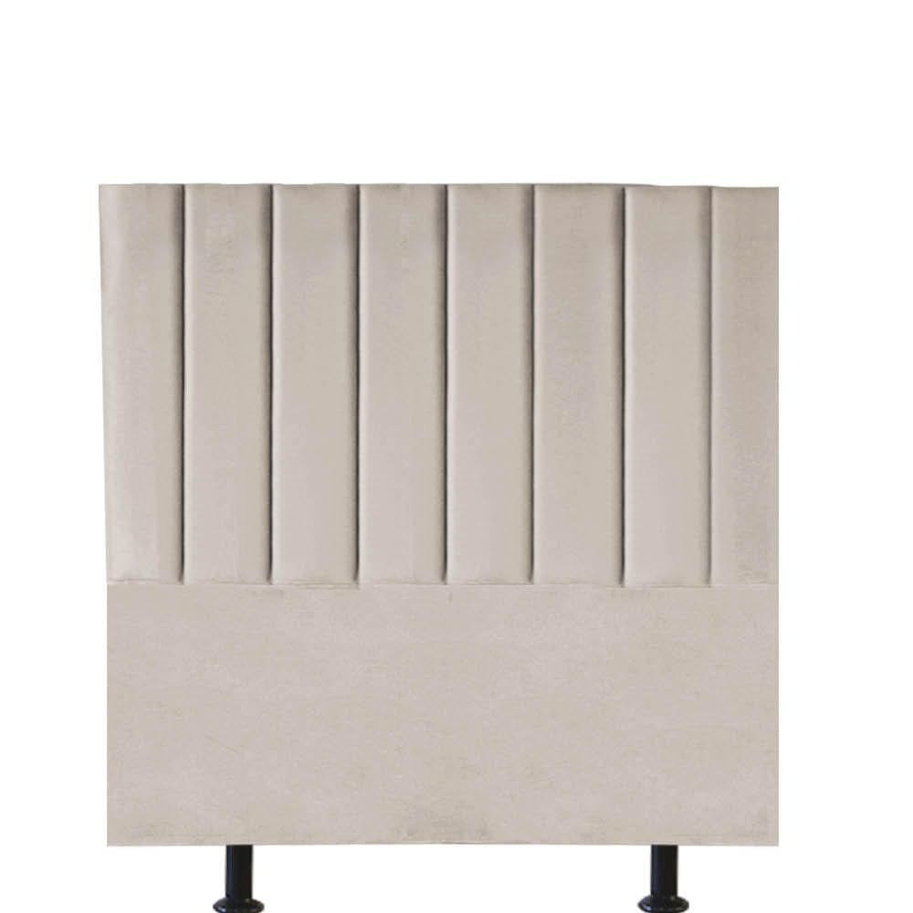 Cabeceira Estofada Carla 90cm Solteiro Para Cama Box Quarto Corino Bege - Gat Magazine