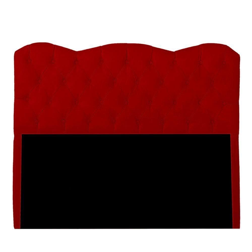 Cabeceira Casal King Size Estofada Para Cama Box Verona Veludo Cor Vermelho