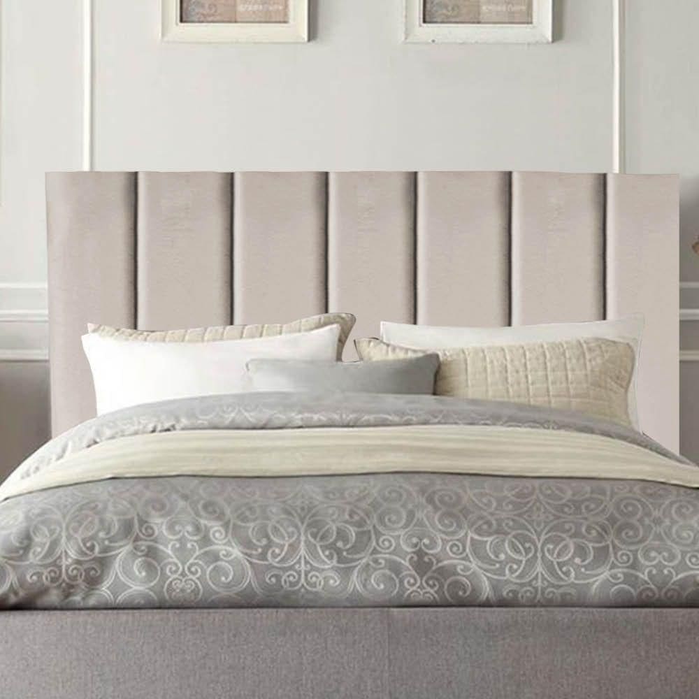 Cabeceira Estofada Carla 160cm Queen Size Para Cama Box Quarto Suede Bege - Gat Magazine