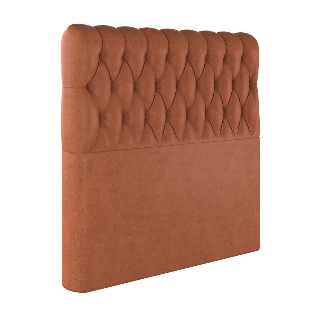 Cabeceira King Vegas Em Veludo Com Sapata Cor Terracota Sonhar