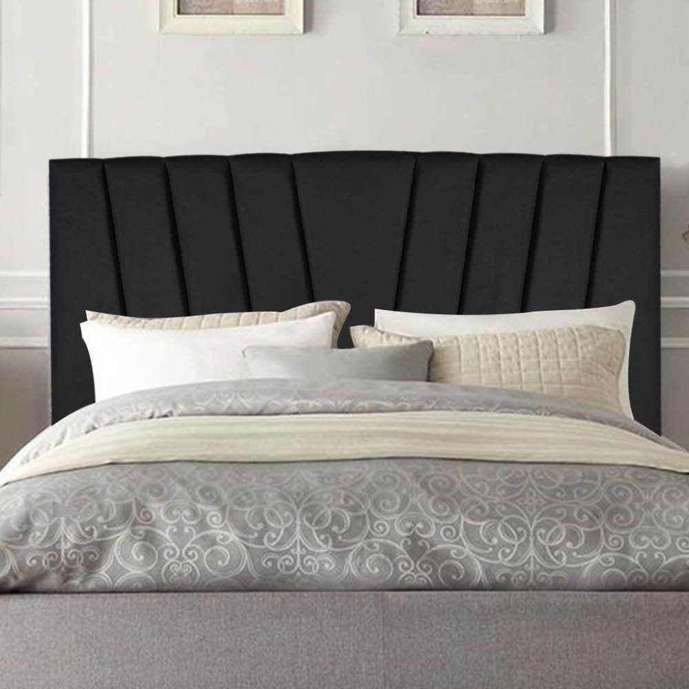 Cabeceira Estofada Bélgica 160cm Queen Size Para Cama Box Quarto Suede Preto - Gat Magazine
