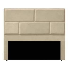 Cabeceira Casal Estofada Para Cama Box Jade Veludo Bege