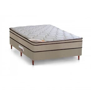 Cama Box + Colchão Castor Casal Innovation One Face Hibrido 138x188x54cm