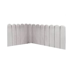 Cabeceira Painel Cama Solteiro Box Nuvem Suede Sandy 90 Cm :cinza Claro