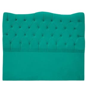 Cabeceira Casal Queen Para Cama Box Estofada Dunas Veludo Cor Azul Claro