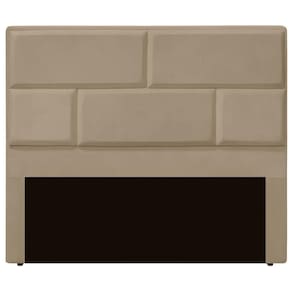 Cabeceira Casal Queen Estofada Para Cama Box Jade Veludo Bege Escuro