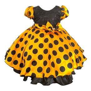 Vestido Infantil Festa Abelhinha Bolinha Luxo Aniversário Conforto
