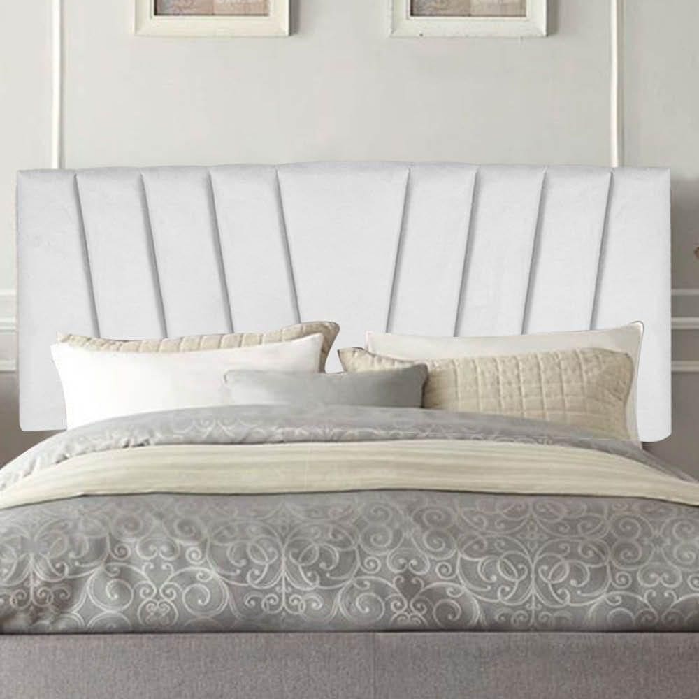 Painel Estofada Bélgica 100cm Solteiro Para Cama Box Quarto Corino Branco - Gat Magazine