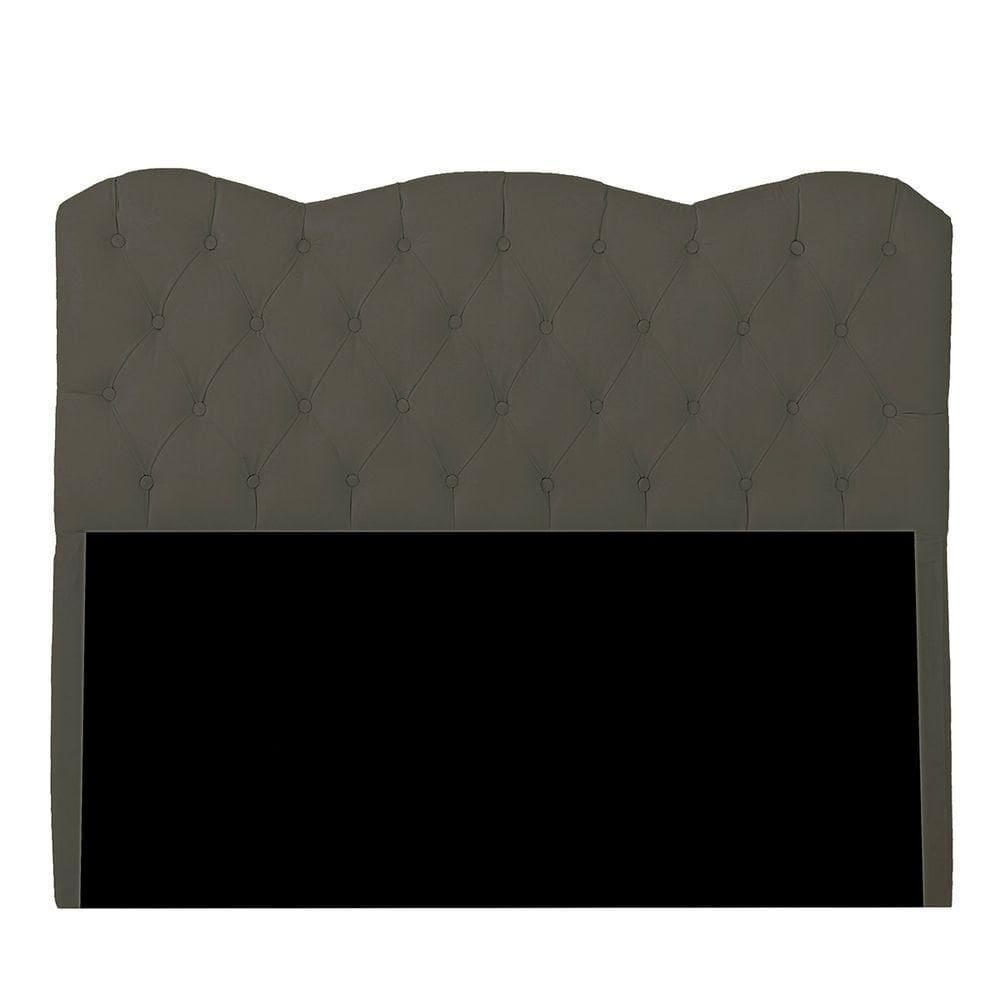 Cabeceira Casal King Size Estofada Para Cama Box Verona Veludo Cor Tabaco