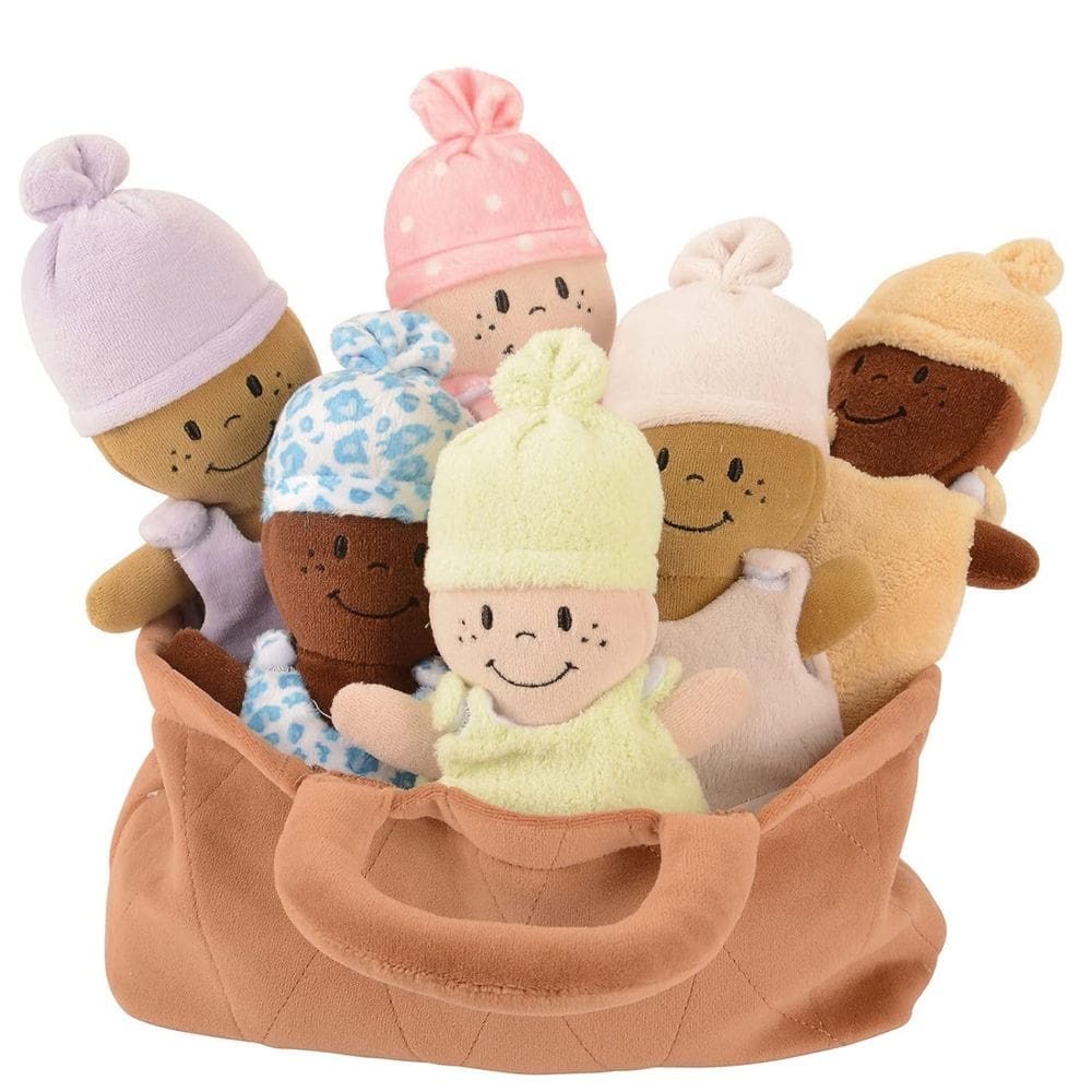 Conjunto de bonecas de pelúcia Creative Minds Basket of Babies x6