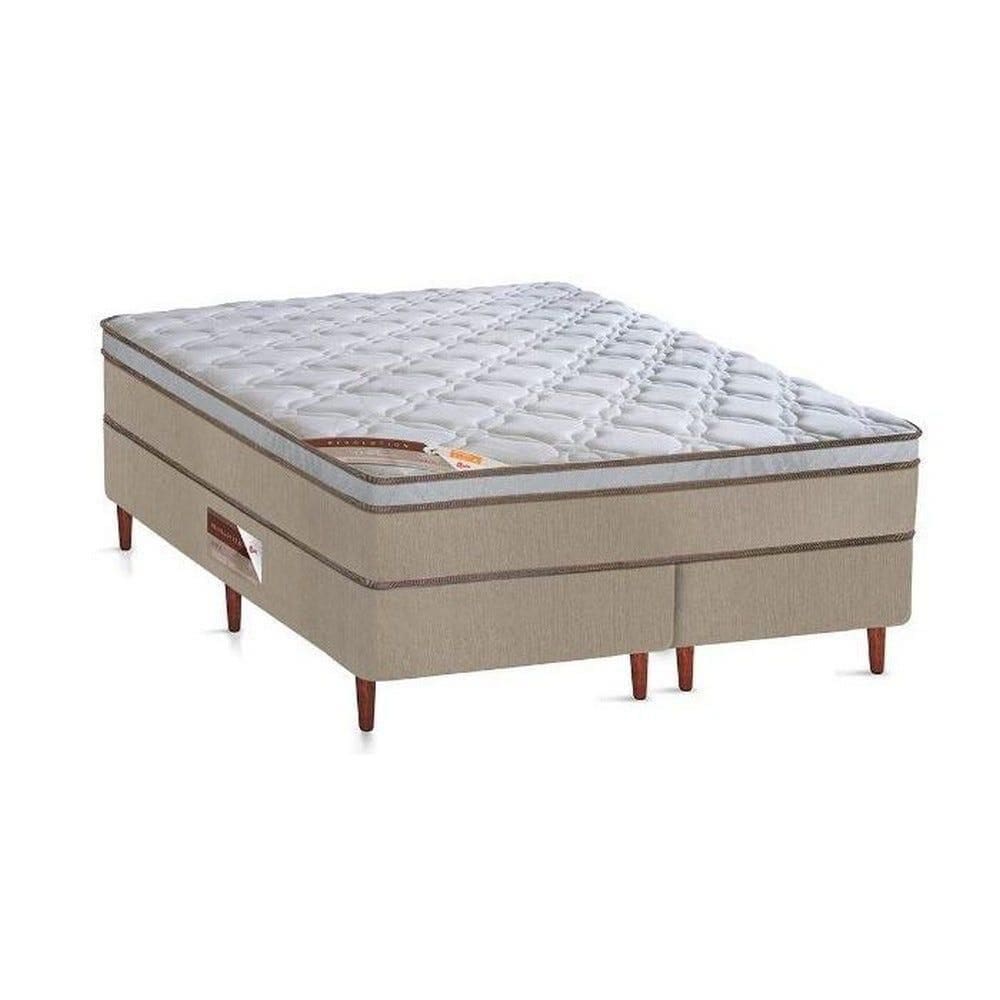 Cama Box + Colchão Castor King Innovation One Face Hibrido 180x200x54cm