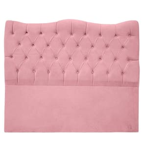 Cabeceira Casal Para Cama Box Estofada Dunas Veludo Cor Rosa Bebe