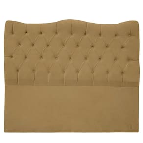 Cabeceira Casal Queen Para Cama Box Estofada Dunas Veludo Cor Bege Médio