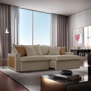 Sofá Dallas Veludo Dois Módulos De 90cm B15 Meu Sofá Online B002 Veludo Capuccino