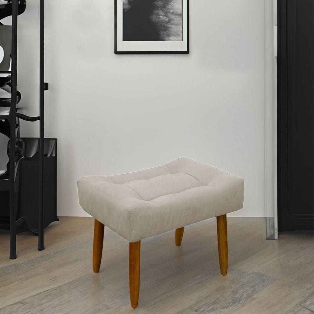 Puff Decorativo Quarto E Sala De Estar Suede Light Herrero Cor:bege