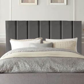 Cabeceira Estofada Carla 160cm Queen Size Para Cama Box Suede Cinza Escuro Grafite Gat Magazine