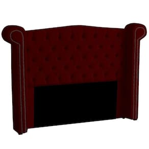 Cabeceira Casal Queen Size Estofada Para Cama Box Ayla Veludo Cor Marsala
