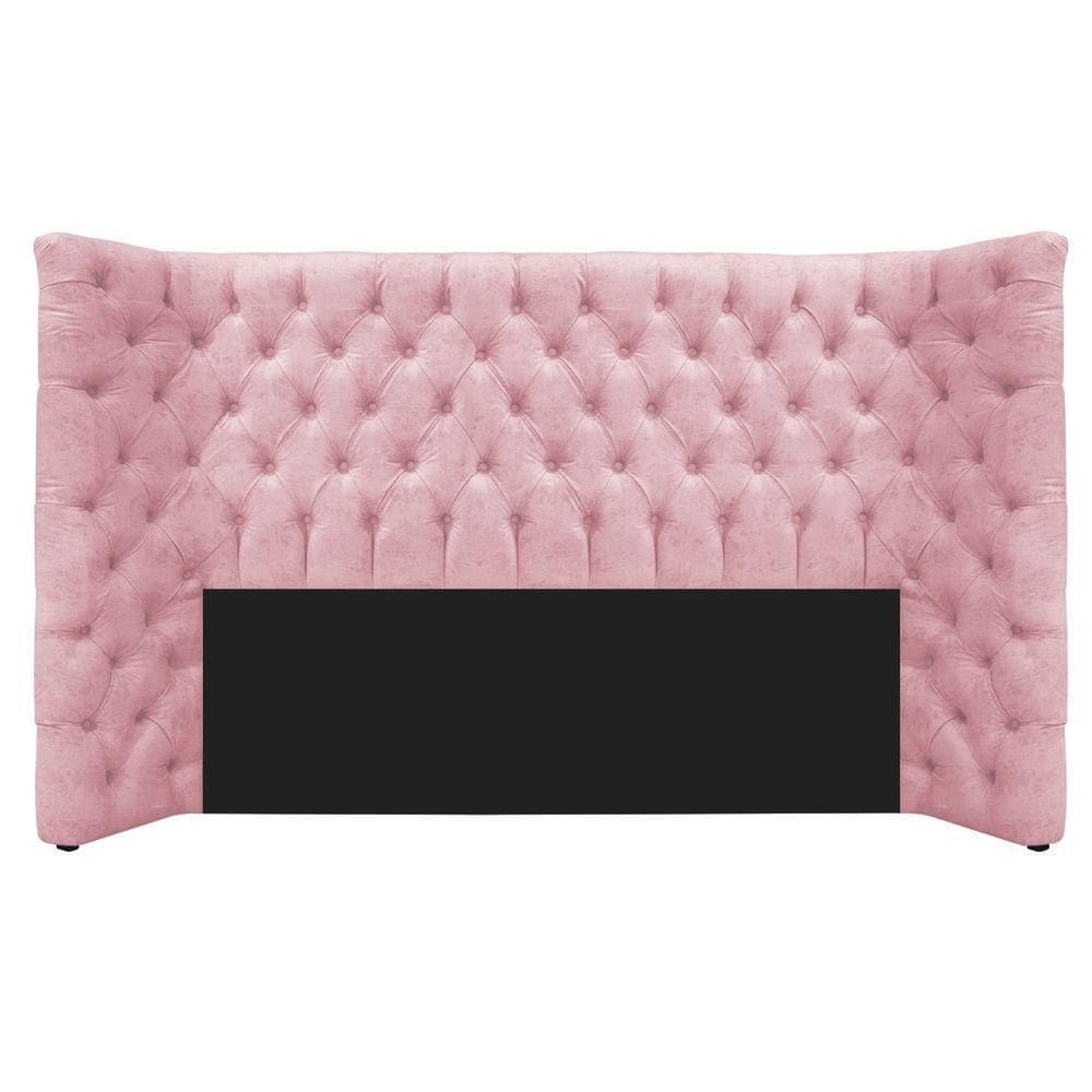 Cabeceira Queen Everest P02 160cm Para Cama Box Suede - Doce Sonho Móveis Rosa Bebê