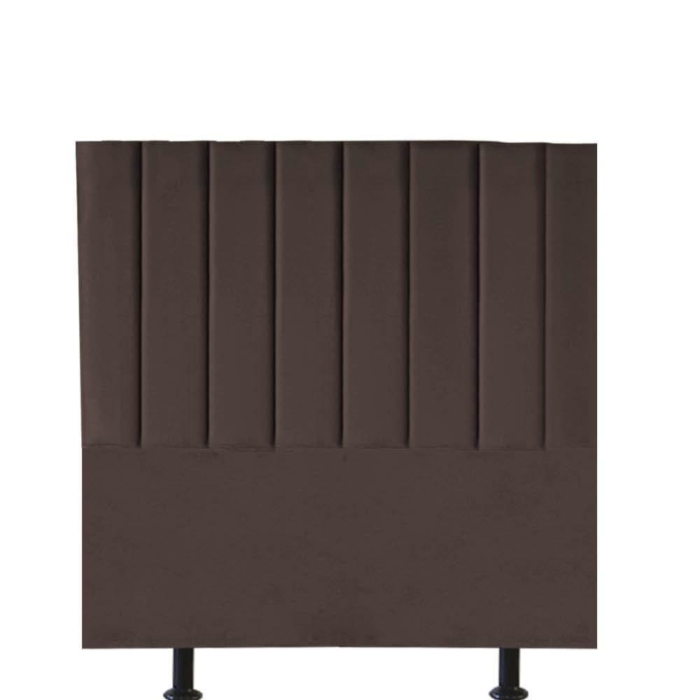 Cabeceira Estofada Carla 100cm Solteiro Para Cama Box Quarto Suede Marrom - Gat Magazine