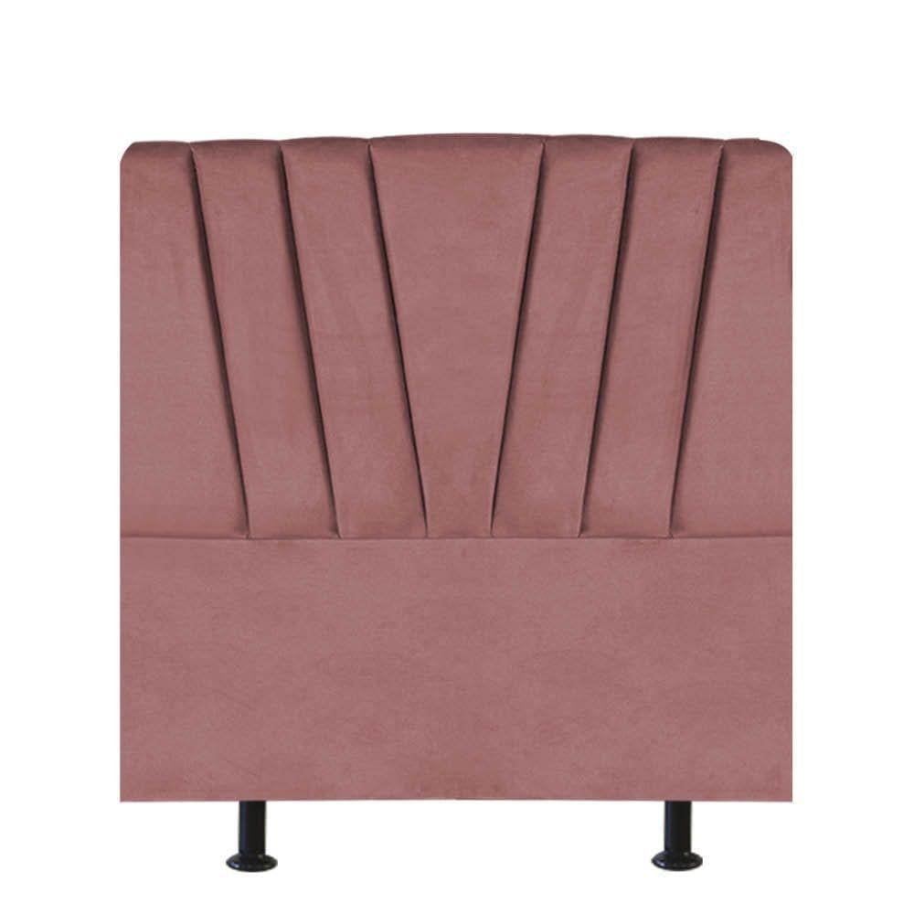 Cabeceira Estofada Bélgica 90cm Solteiro Para Cama Box Quarto Suede Rose Gold - Gat Magazine