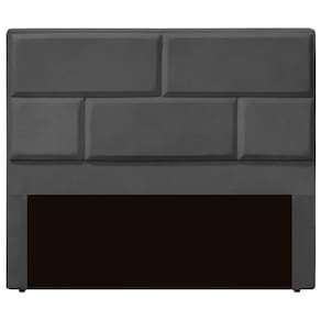Cabeceira Casal King Size Estofada Para Cama Box Jade Veludo Cinza Escuro