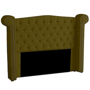 Cabeceira Casal Queen Size Estofada Para Cama Box Ayla Veludo Cor Tabaco