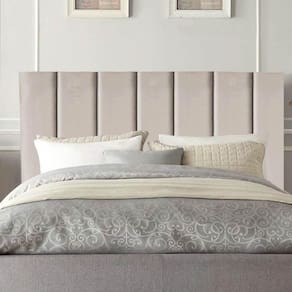 Cabeceira Estofada Carla 160cm Queen Size Para Cama Box Quarto Corino Bege - Gat Magazine