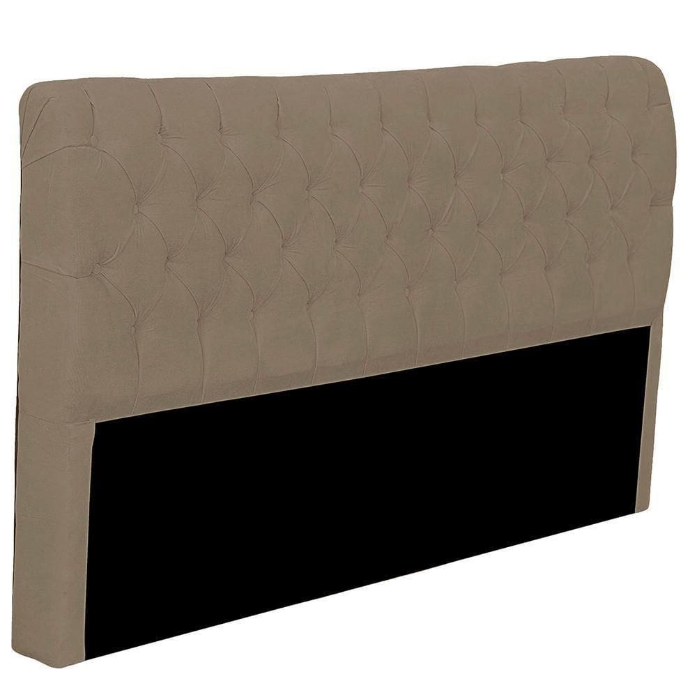 Cabeceira Casal Queen Estofada Para Cama Box Glass Veludo Cinza