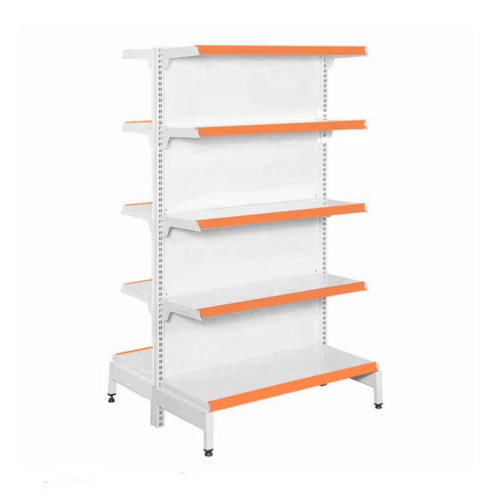 Gôndola Prateleira Para Supermercado 5 Níveis 40x30 New Plus 1,70 Central Inicial pe Laranja - sa Gôndolas