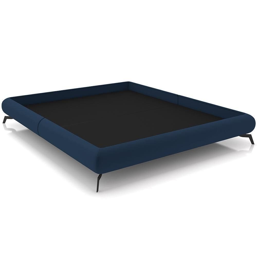 Cama Casal Queen Base Box Pés De Ferro Estilo Industrial 176cm Otto P05 Veludo Rosê - Lyam Decor
