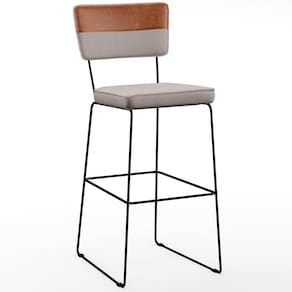 Banqueta Alta Cozinha Allana L02 Faixa Camel Bege