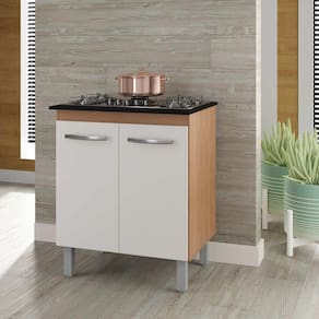 Balcão Cooktop 2 Portas Jade Savana/off White - Moblis