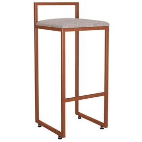 Banqueta Alta Para Cozinha Hanna L02 Bronze Bege