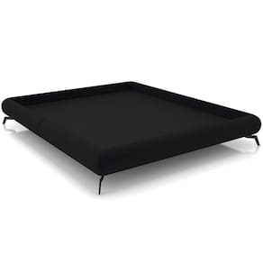 Cama Casal Queen Base Box Pés De Ferro Estilo Industrial 176cm Otto P05 Veludo Preto- Lyam Decor