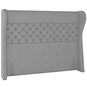Cabeceira Cama Box Casal 140 Cm P05 Madrid Linho Cinza Escuro