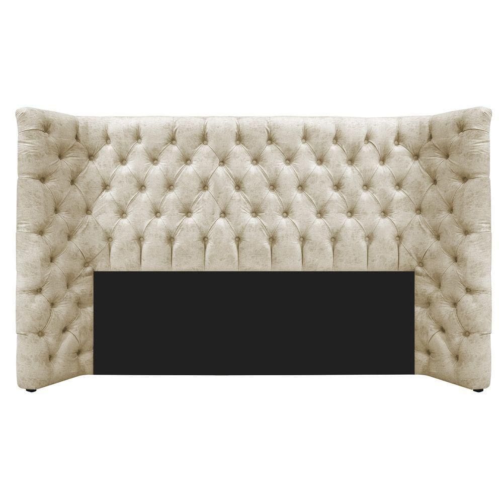 Cabeceira Queen Everest P02 160cm Para Cama Box Linho - Doce Sonho Móveis Bege