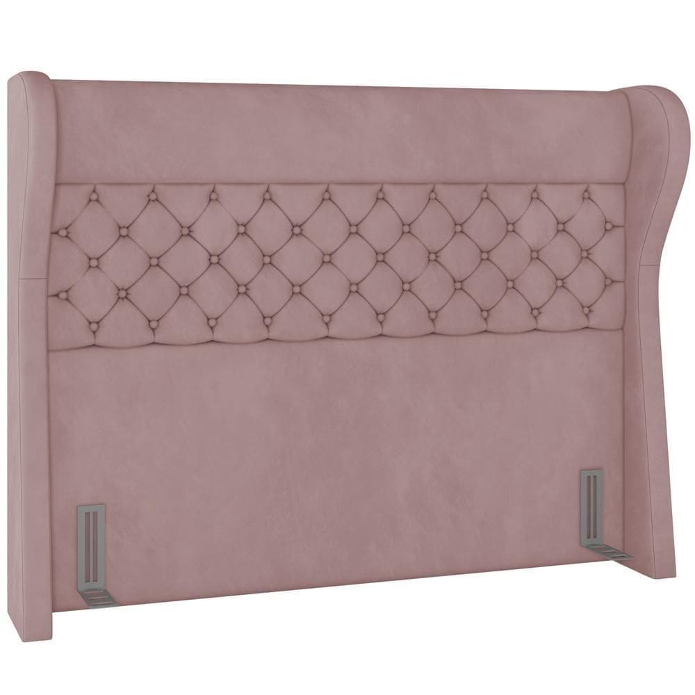 Cabeceira Cama Box Queen 160 Cm P05 Madrid Veludo Rosê