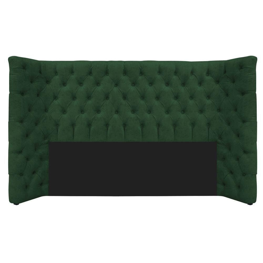 Cabeceira Queen Everest P02 160cm Para Cama Box Suede - Doce Sonho Móveis Verde