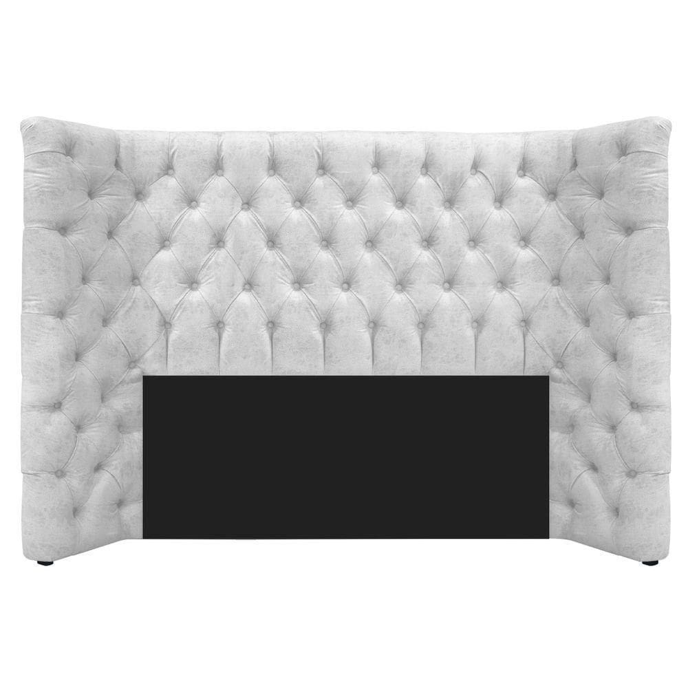 Cabeceira Casal Everest P02 140cm Para Cama Box Suede - Doce Sonho Móveis Branco