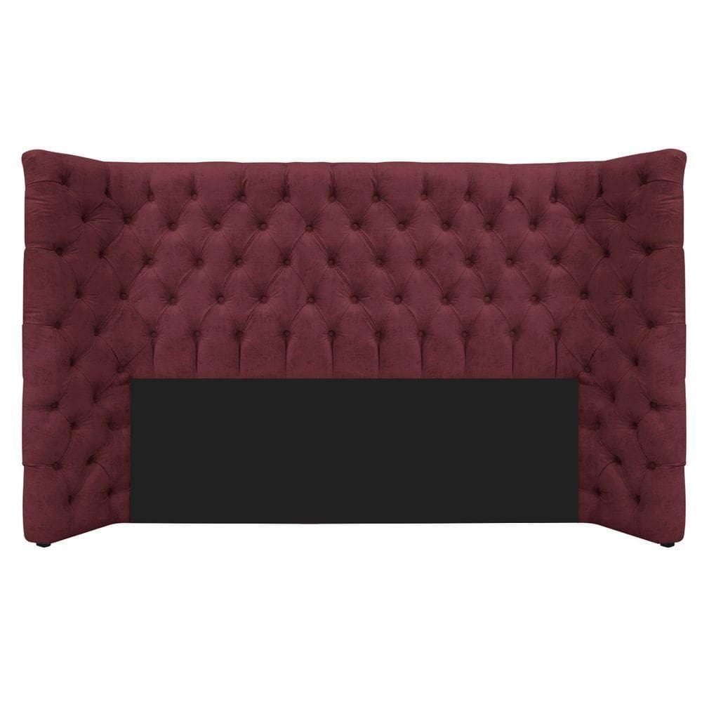 Cabeceira Queen Everest P02 160cm Para Cama Box Suede - Doce Sonho Móveis Bordô
