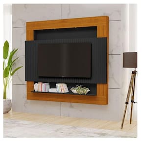 Painel Para Tv Ambiente Riviera Ripado 2.1 Preto Freijó - Luapa