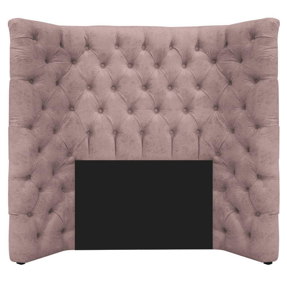 Cabeceira Solteiro Everest P02 90cm Para Cama Box Linho - Doce Sonho Móveis Rosê
