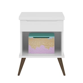 Mesa De Cabeceira Infantil Com 1 Gaveta Melinda Branco