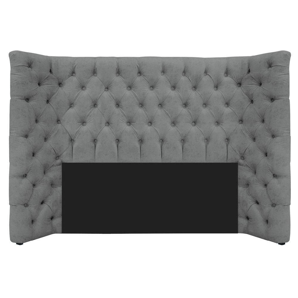 Cabeceira Casal Everest P02 140cm Para Cama Box Corano - Doce Sonho Móveis Cinza