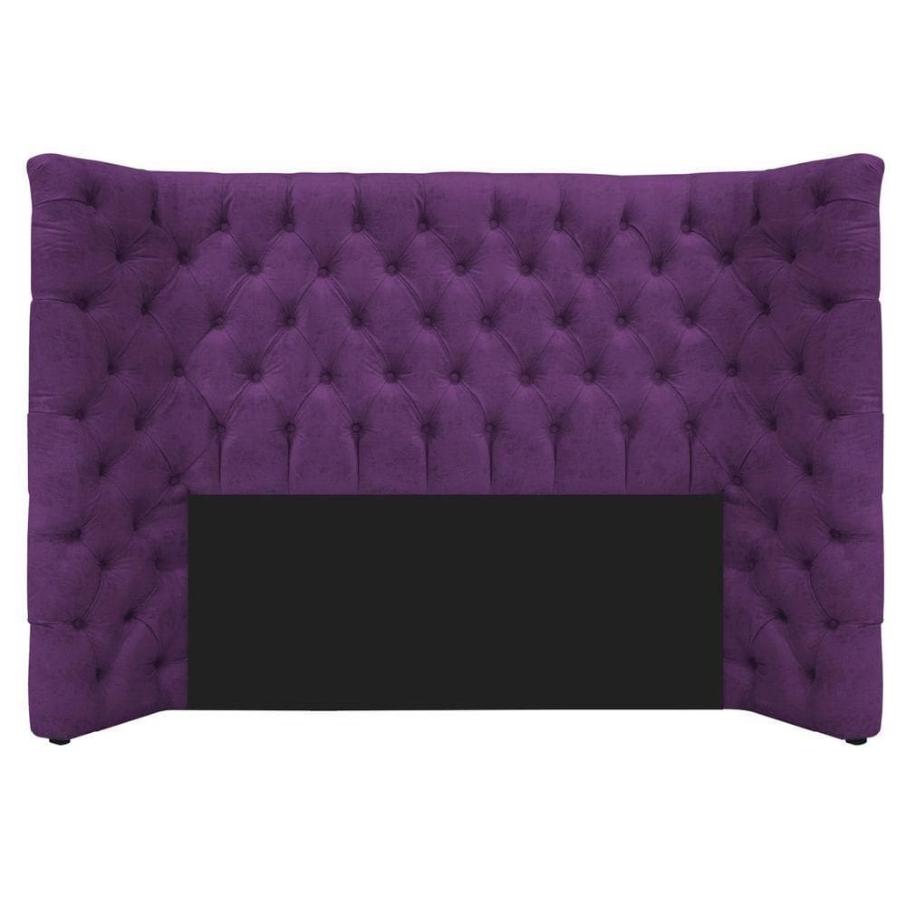 Cabeceira Casal Everest P02 140cm Para Cama Box Suede - Doce Sonho Móveis Roxo