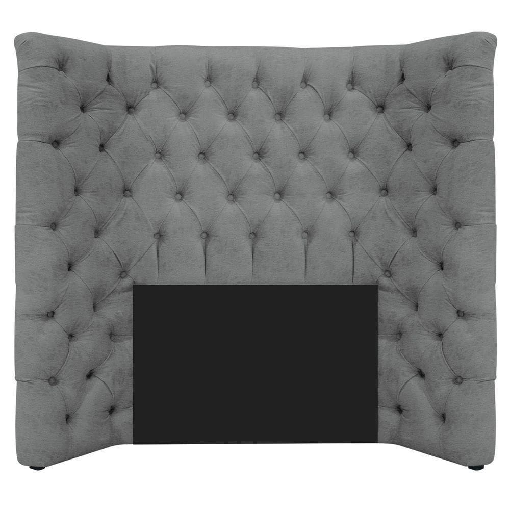 Cabeceira Solteiro Everest P02 90cm Para Cama Box Corano Cinza