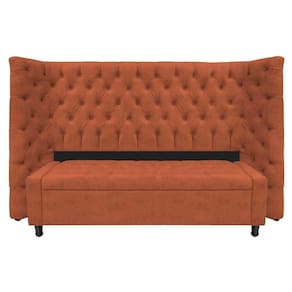 Kit Cabeceira e Calçadeira Baú Queen Everest P02 160cm Para Cama Box Suede Terracota